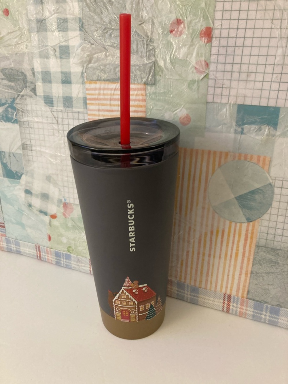 Starbucks 16oz Gingerbread Holiday House Tumbler with Red Straw 2025
